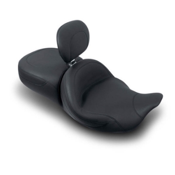 Picture of Mustang 08-21 Harley Electra Glide,Rd King,Str Glide Touring Heated 1PC Seat w-Driver Backrest-Black