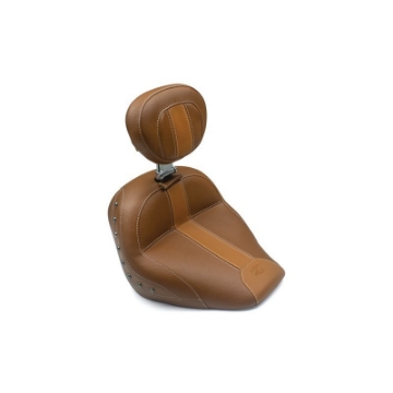 Picture of Mustang 15-21 Indian Scout Standard Touring Solo Seat w-Driver Backrest w-Studs - Brown