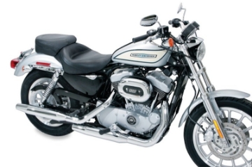 Picture of Mustang 04-21 Harley Sportster 4-5 Wide Touring Solo Seat w-Driver Backrest - Black