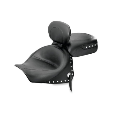 Picture of Mustang 03-08 Kawasaki Vulcan 1600 Classic,05-08 Nomad Tour 2PC Seat w-Driver Backrest Studs - Black