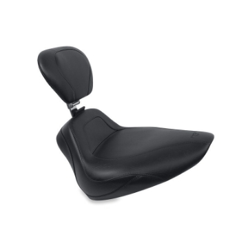 Picture of Mustang 84-06 Harley Standard Rear Tire Harley Sport Touring Solo Seat w-Driver Backrest - Black