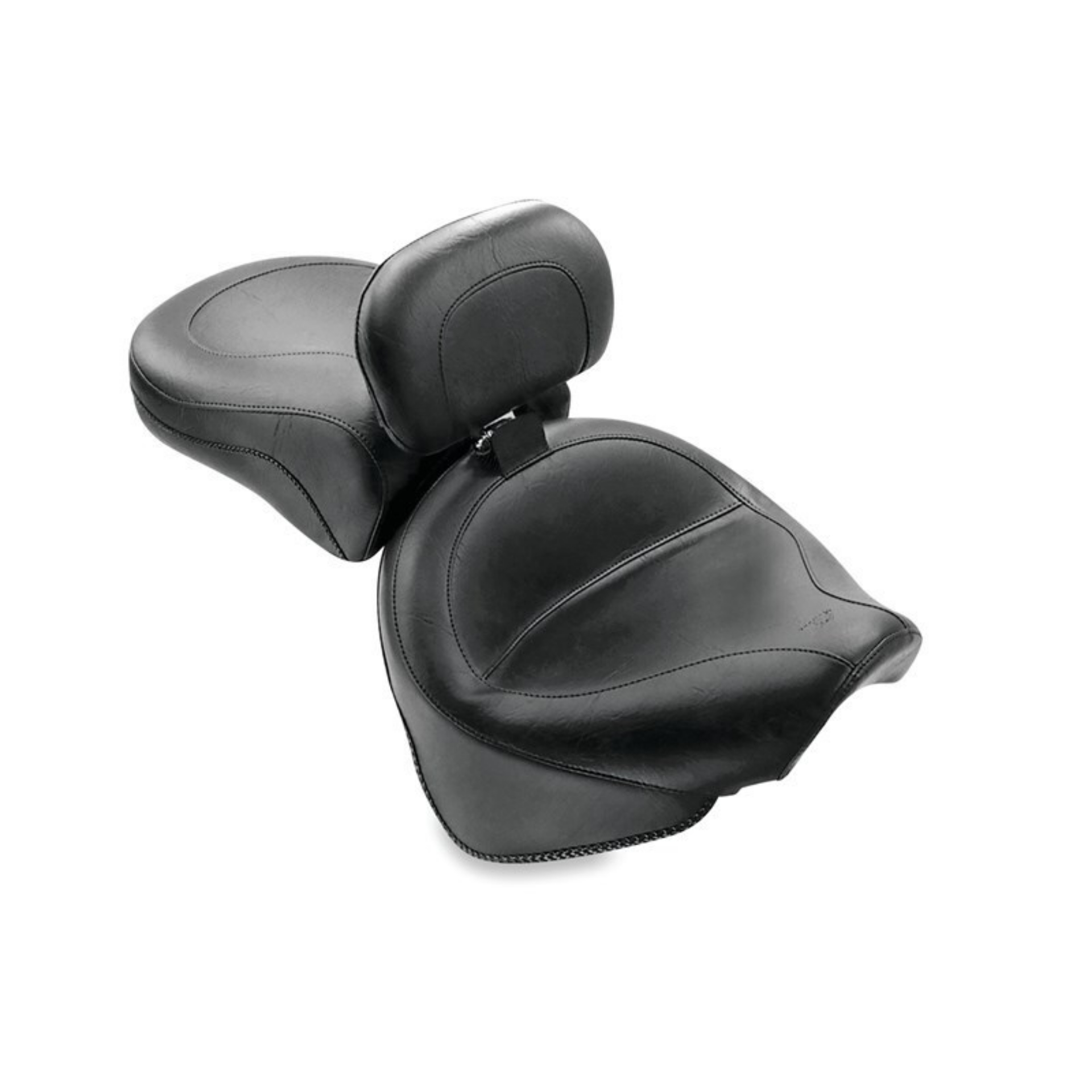 Picture of Mustang 99-11 Yamaha V-Star 1100 Custom Wide Touring 2PC Seat w-Driver Backrest - Black