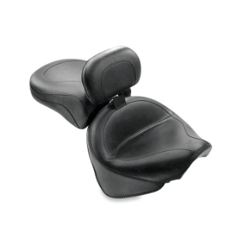 Picture of Mustang 99-11 Yamaha V-Star 1100 Custom Wide Touring 2PC Seat w-Driver Backrest - Black