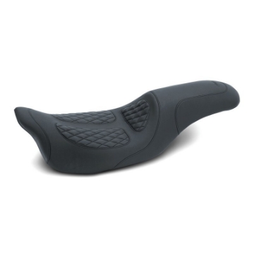 Picture of Mustang 08-21 Harley Electra Glide, Rd Glide, Rd King, Str Glide 1PC Seat w-Diamond Stitch - Black