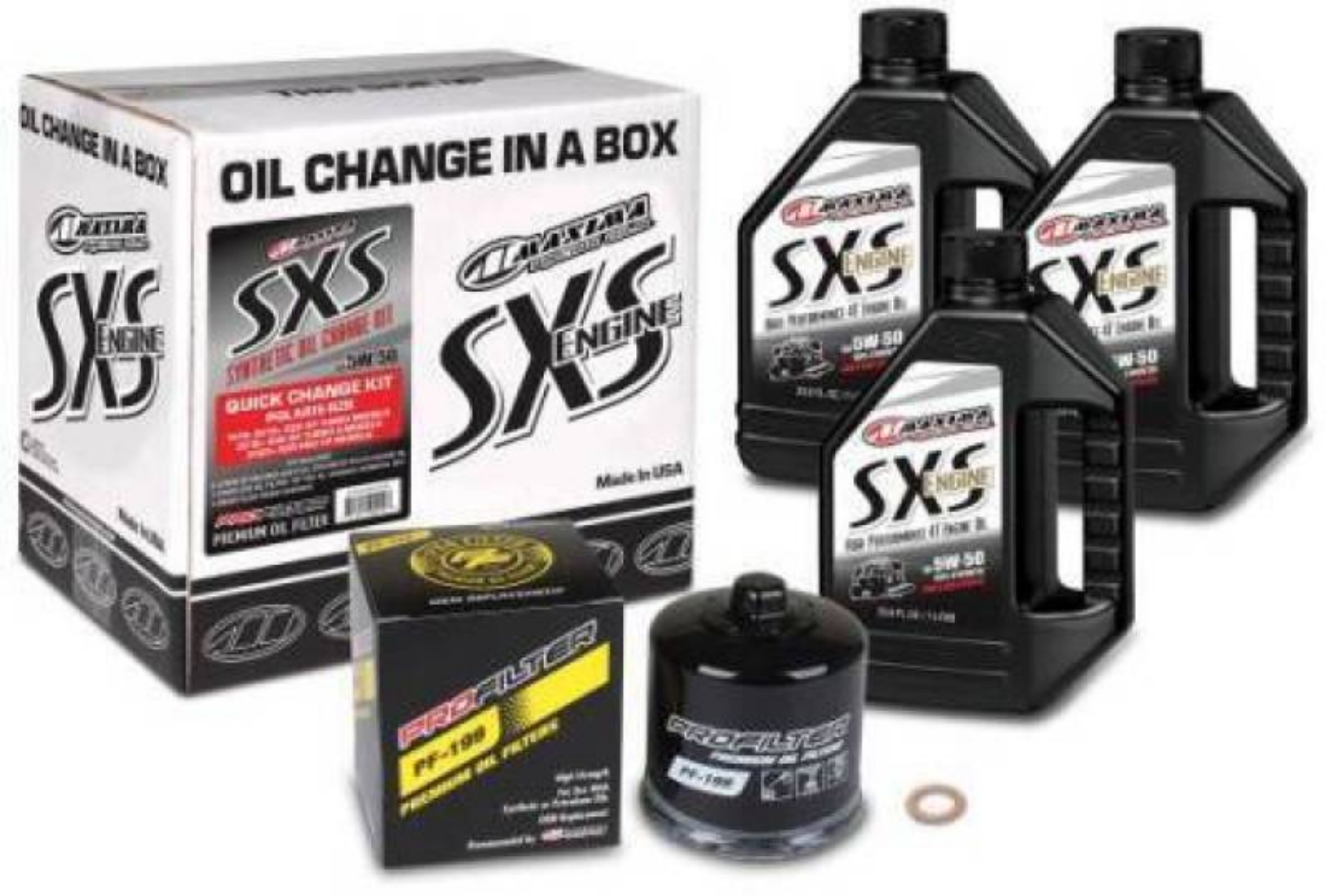Picture of Maxima SXS Polaris Turbo Quick Change Kit w-Full Synthetic 5W50 Engine Oil-Filter-Hardware
