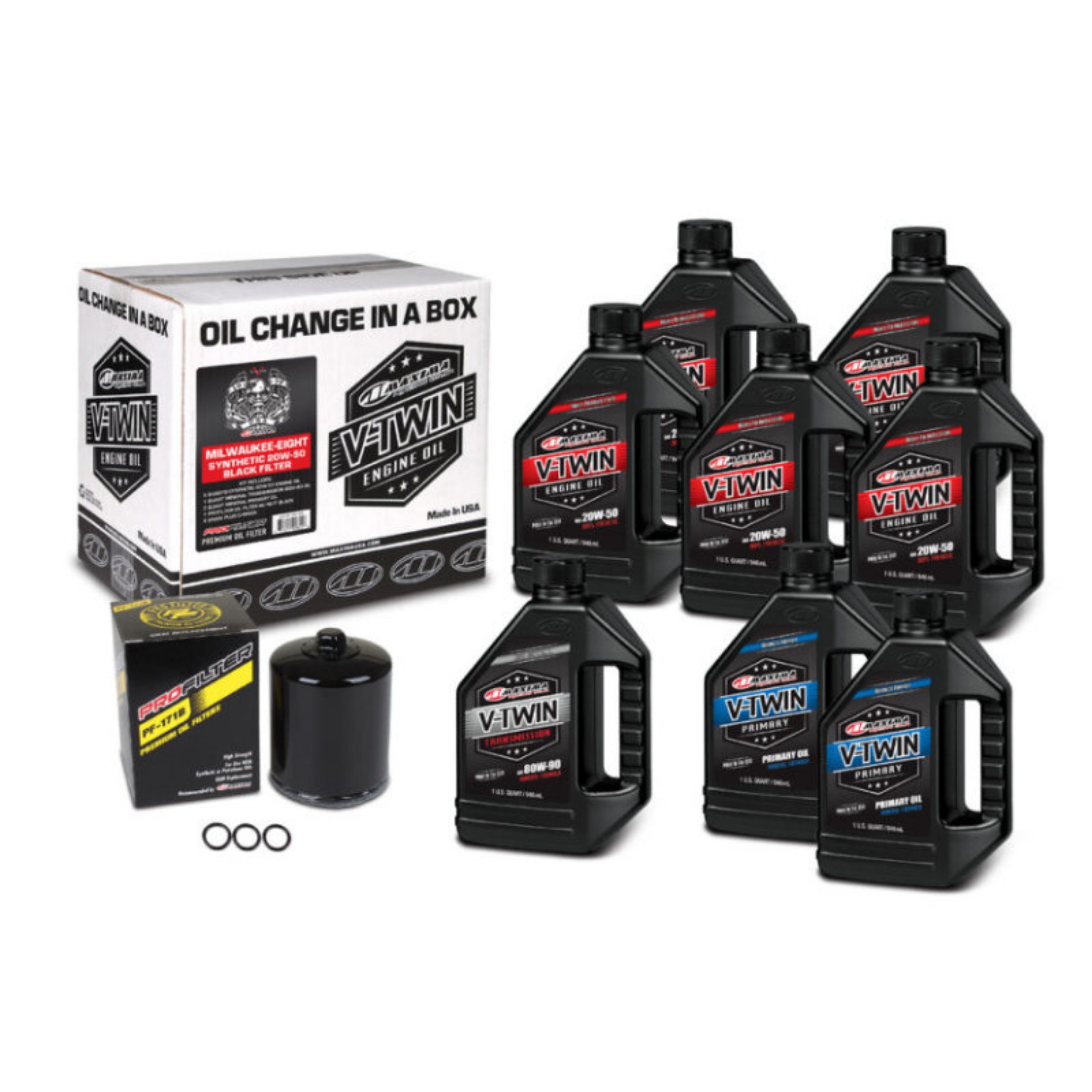 Picture of Maxima V-Twin Oil Change Kit Synthetic w-Black Filter Milwaukee-Eight