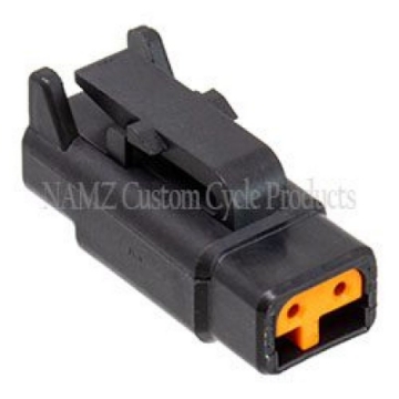 Picture of NAMZ Deutsch DTM 2-Position Plug w-2 Stamped Terminals & Wedgelock - Black HD 74112-98BK