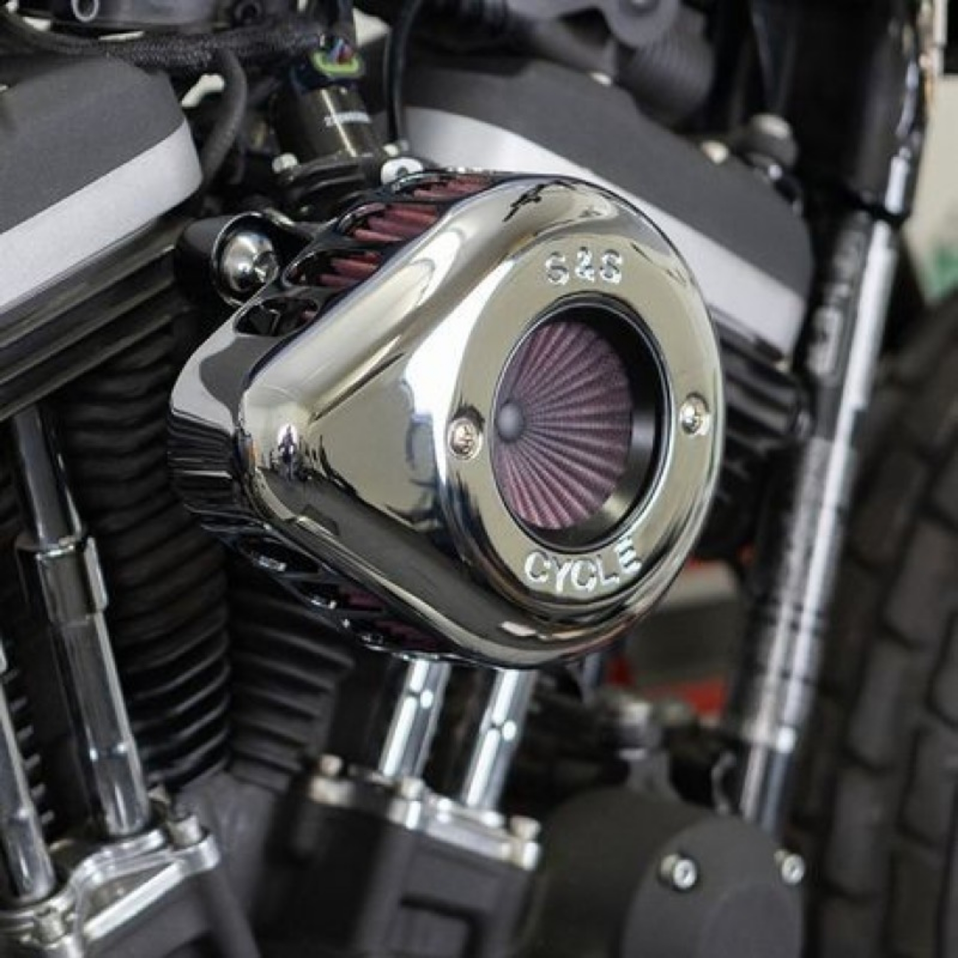 Picture of S&S Cycle 2007+ XL Models Stealth Air Stinger w- Chrome Teardrop