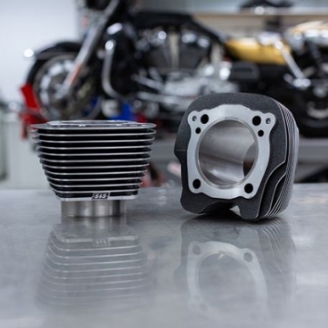 Picture of S&S Cycle 2017+ M8 Models 4-250in Bore 4-840in Big Bore Cylinder Set - Black Granite w- Highlight