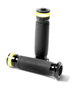 Picture of Performance Machine Contour Led Handle Grip Set - Black Ano
