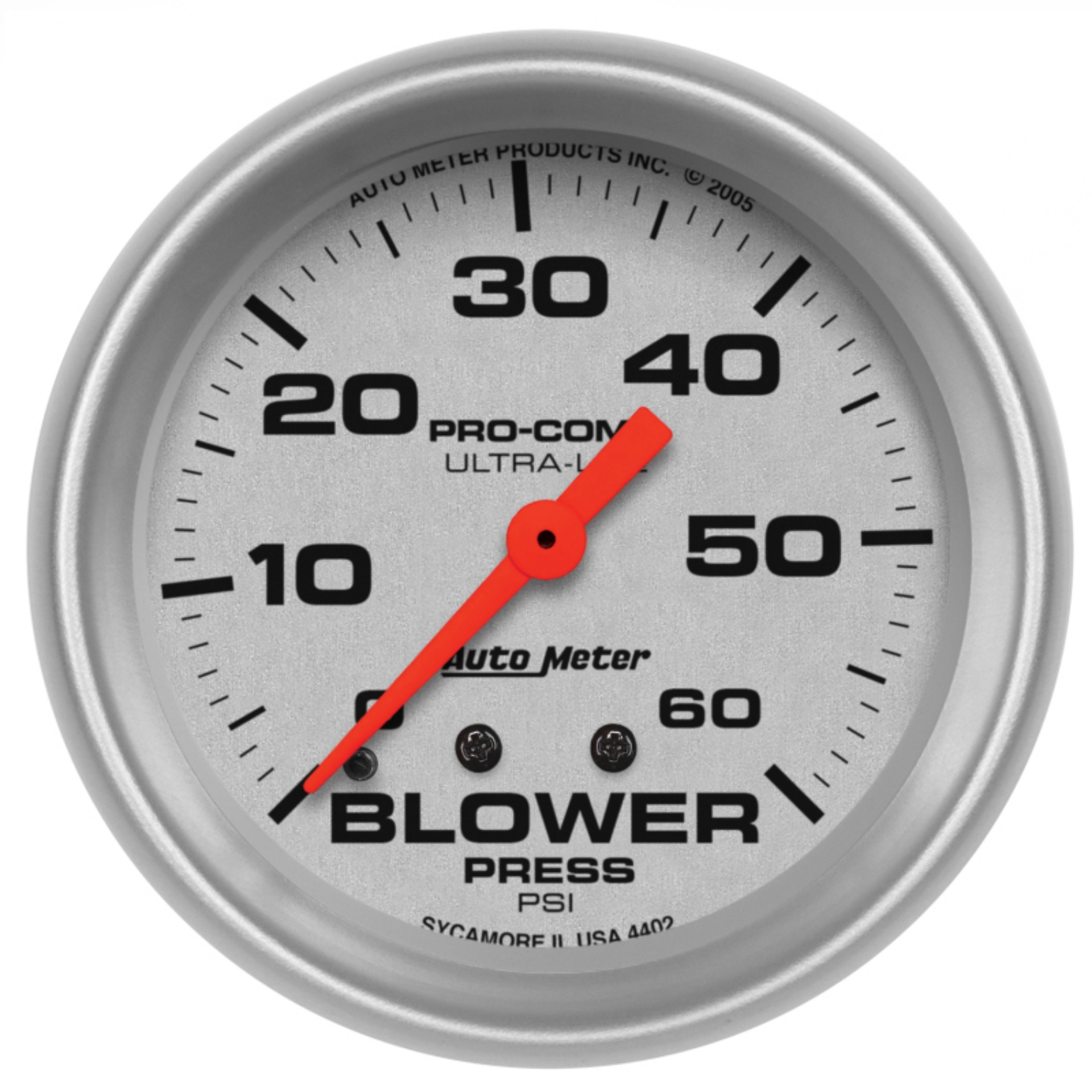 Picture of Autometer Ultra-Lite 2-5-8in Blower Pressure Gauge - 60PSI - Mechanical