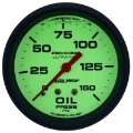 Picture of Autometer Ultra-Nite 2-5-8in 0-150 PSI Liquid Filled Mechanical Glow In Dark Oil Pressure Gauge