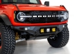 Picture of Addictive Desert Designs 21-22 Ford Bronco Bomber Front Bumper w- 3 Baja Designs LP4 Mounts