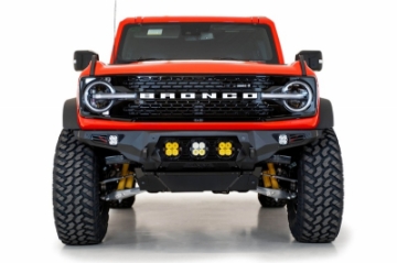 Picture of Addictive Desert Designs 21-22 Ford Bronco Bomber Front Bumper w- 3 Baja Designs LP4 Mounts