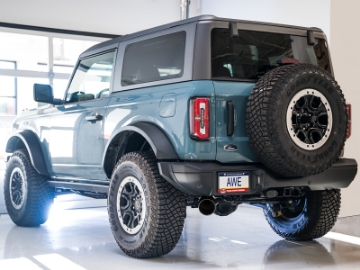 Picture of AWE Tuning 2021+ Ford Bronco 0FG Single Rear Exit Exhaust w-Diamond Black Tip & Bash Guard