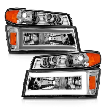 Picture of ANZO 04-12 GM Colorado-Canyon-I-Series Crystal Headlights - w- Light Bar Chrome Housing 4pcs