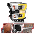 Picture of ANZO 15-17 Ford F-150 LED Projector Headlights - w- Light Bar Switchback Chrome Housing