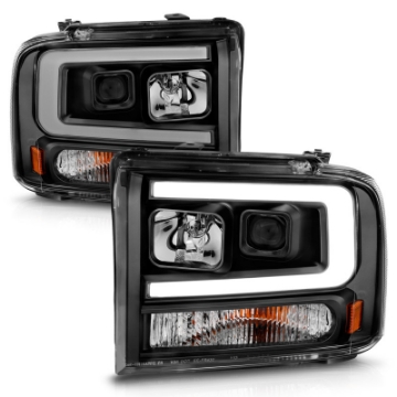 Picture of ANZO 99-04 Ford F250-F350-F450-Excursion excl 99 Projector Headlights - w- Light Bar Black Housing