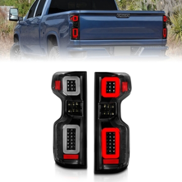 Picture of ANZO 19-21 Chevy Silverado Full LED Taillights Black Housing Clear Lens G2 w-C light Bars