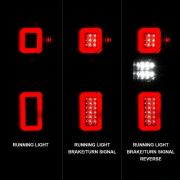 Picture of ANZO 19-21 Chevy Silverado Work Truck Full LED Taillights Blk Housing Smoke Lens G2 w-C light Bars