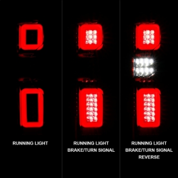 Picture of ANZO 19-21 Chevy Silverado Work Truck Full LED Taillights Chrome Housing Red Lens G2w-C light Bars