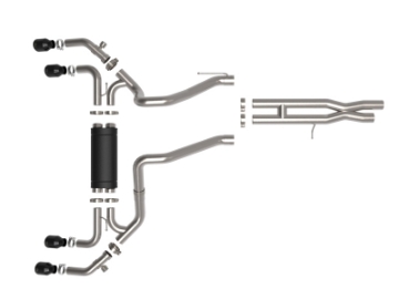 Picture of aFe Vulcan Series 2-5in 304SS Cat-Back Exhaust 2021+ Jeep Wrangler 392 6-4L w- Black Tips