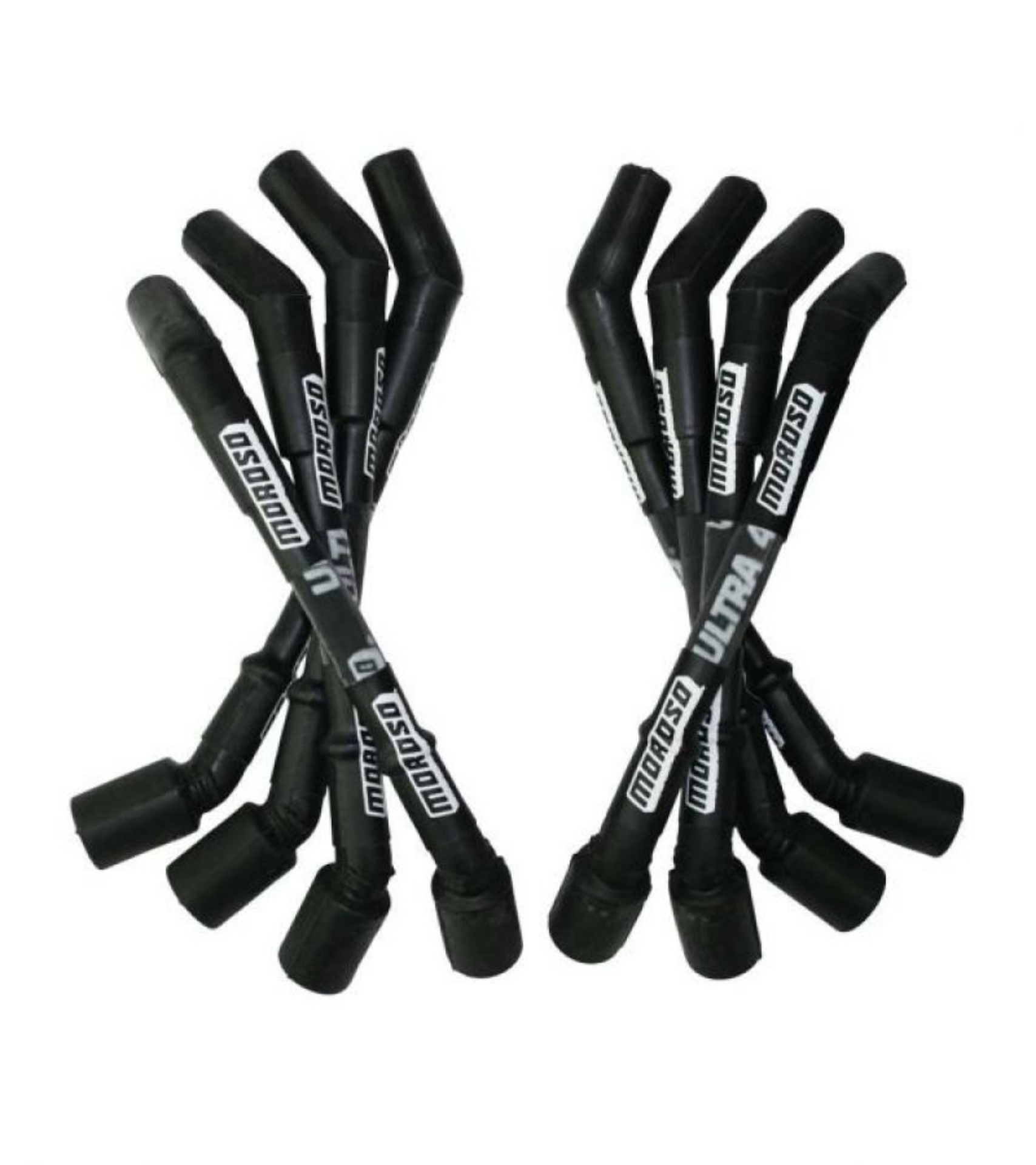 Picture of Moroso GM LS Ultra 40 Custom Fit Sleeved Ignition Wire Set 8in 135 Deg Boots - Black