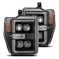 Picture of AlphaRex 08-10 Ford F250-550 NOVA-Series LED Projector Headlights Black w-Activ Light-Seq Signal