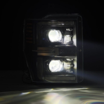 Picture of AlphaRex 08-10 Ford F250-550 LUXX-Series LED Projector Headlights Black w-Activ Light-Seq Signal