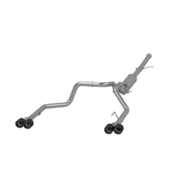 Picture of MBRP 19-21 Chevy Silverado 1500 6-2L 2-5in Dual Split Rear Cat Back w- Quad Carbon Fiber Tips- T304