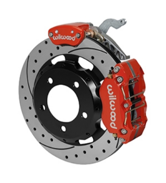Picture of Wilwood Dynapro Radial - MC4 Rear Kit 12-19 Drilled Red Backdraft Roadster w-E46 Suspension w-Lines