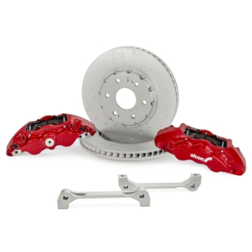 Picture of Alcon 19+ Silverado-Sierra 20+ Suburban-Tahoe-Yukon 355x33mm 6-Piston Caliper FRT Brake Kit - Red