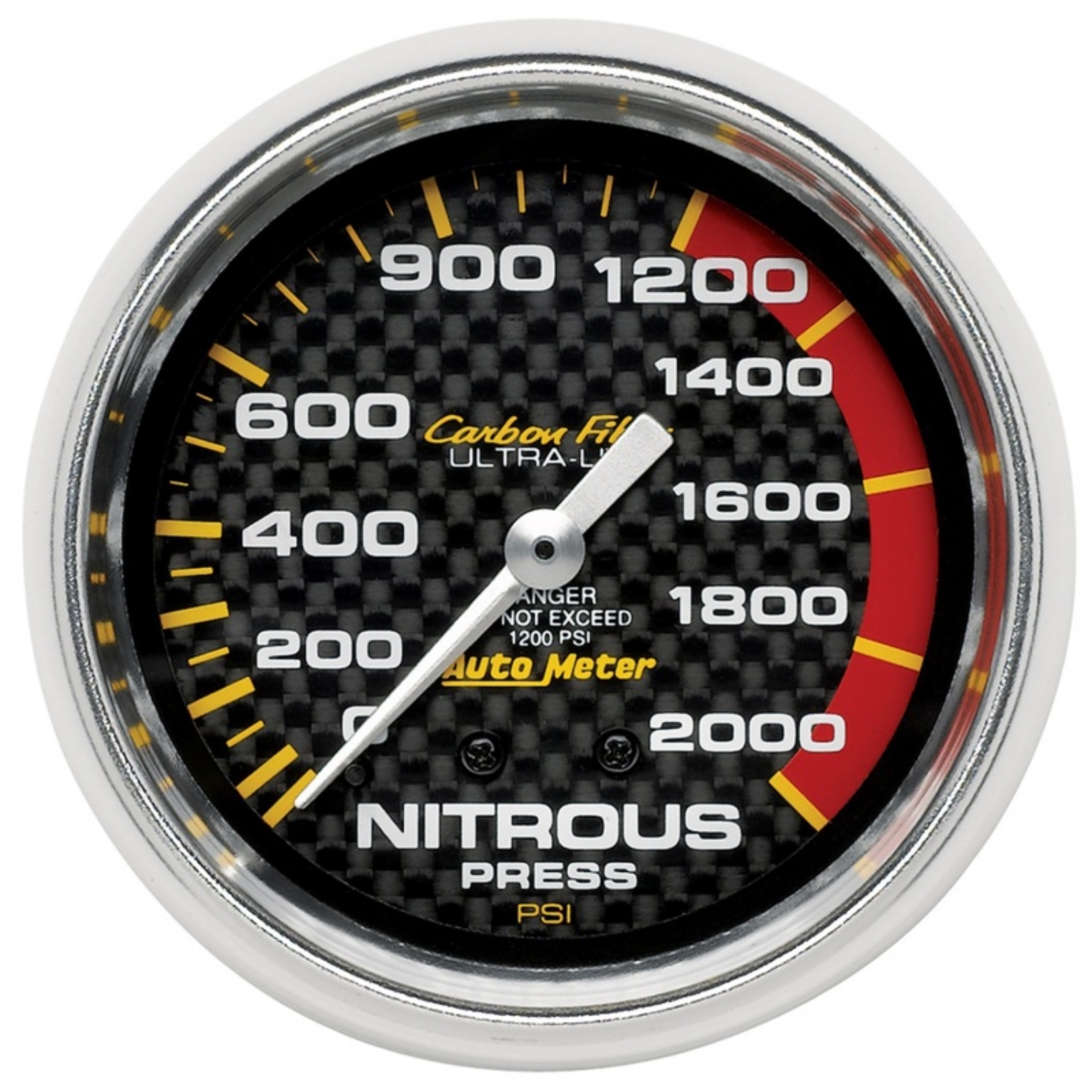 Picture of Autometer Carbon Fiber 66-7mm Mechanical 0-2000 PSI Nitrous Press Gauge