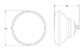 Picture of Hella Vision Plus 5-3-4in Round Conversion H4 Headlamp High-Low Beam - Single Lamp