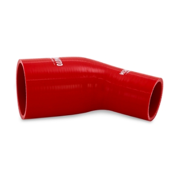 Picture of Mishimoto Silicone Reducer Coupler 45 Degree 1-75in to 2-5in - Red