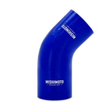 Picture of Mishimoto Silicone Reducer Coupler 45 Degree 2-25in to 2-5in - Blue