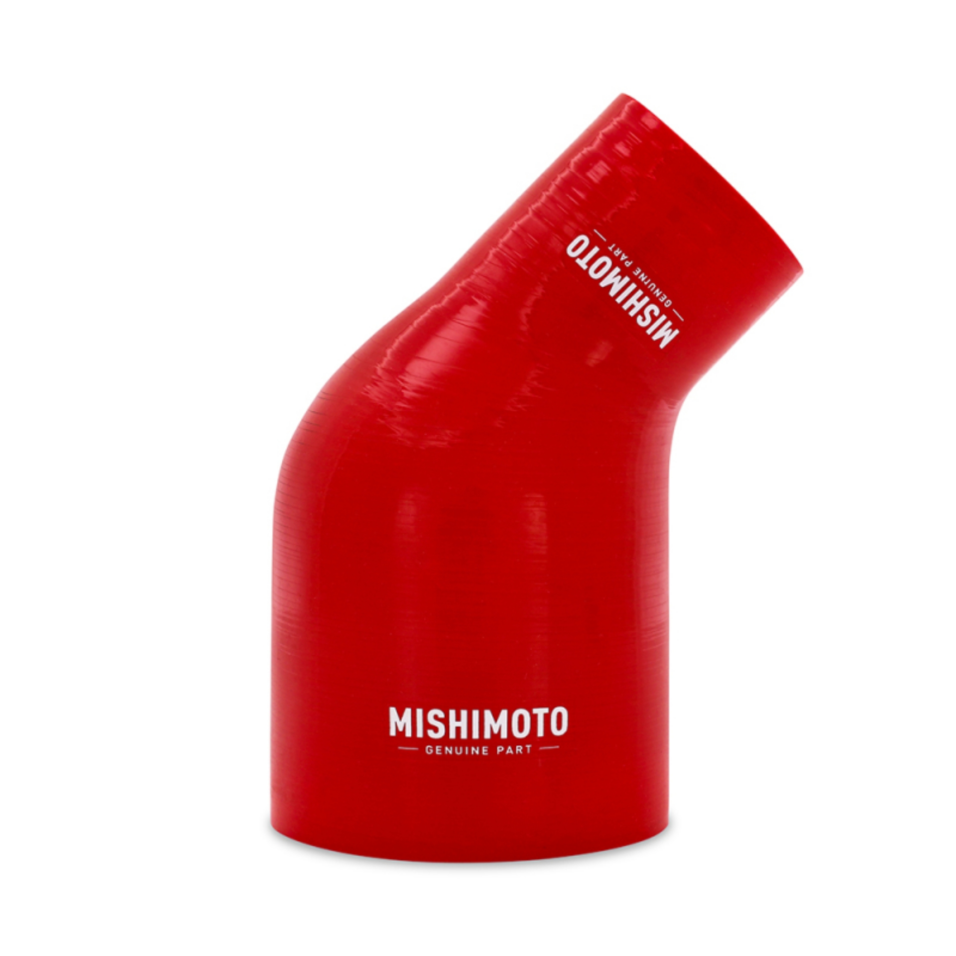 Picture of Mishimoto Silicone Reducer Coupler 45 Degree 2-5in to 4in - Red
