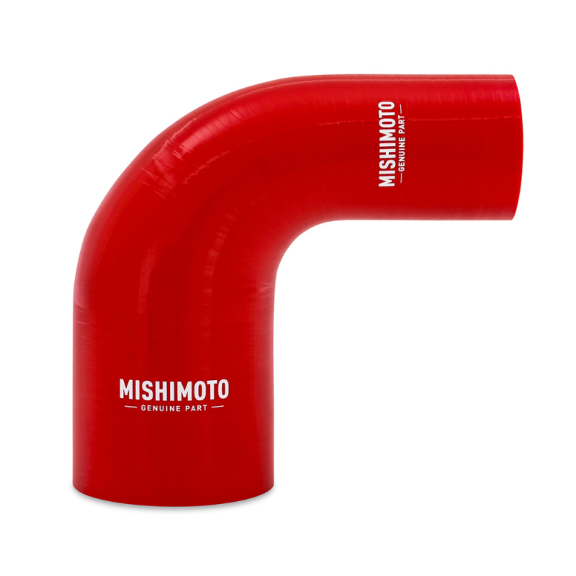 Picture of Mishimoto Silicone Reducer Coupler 90 Degree 2in to 3in - Red