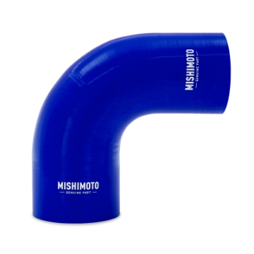 Picture of Mishimoto Silicone Reducer Coupler 90 Degree 3in to 3-75in - Blue