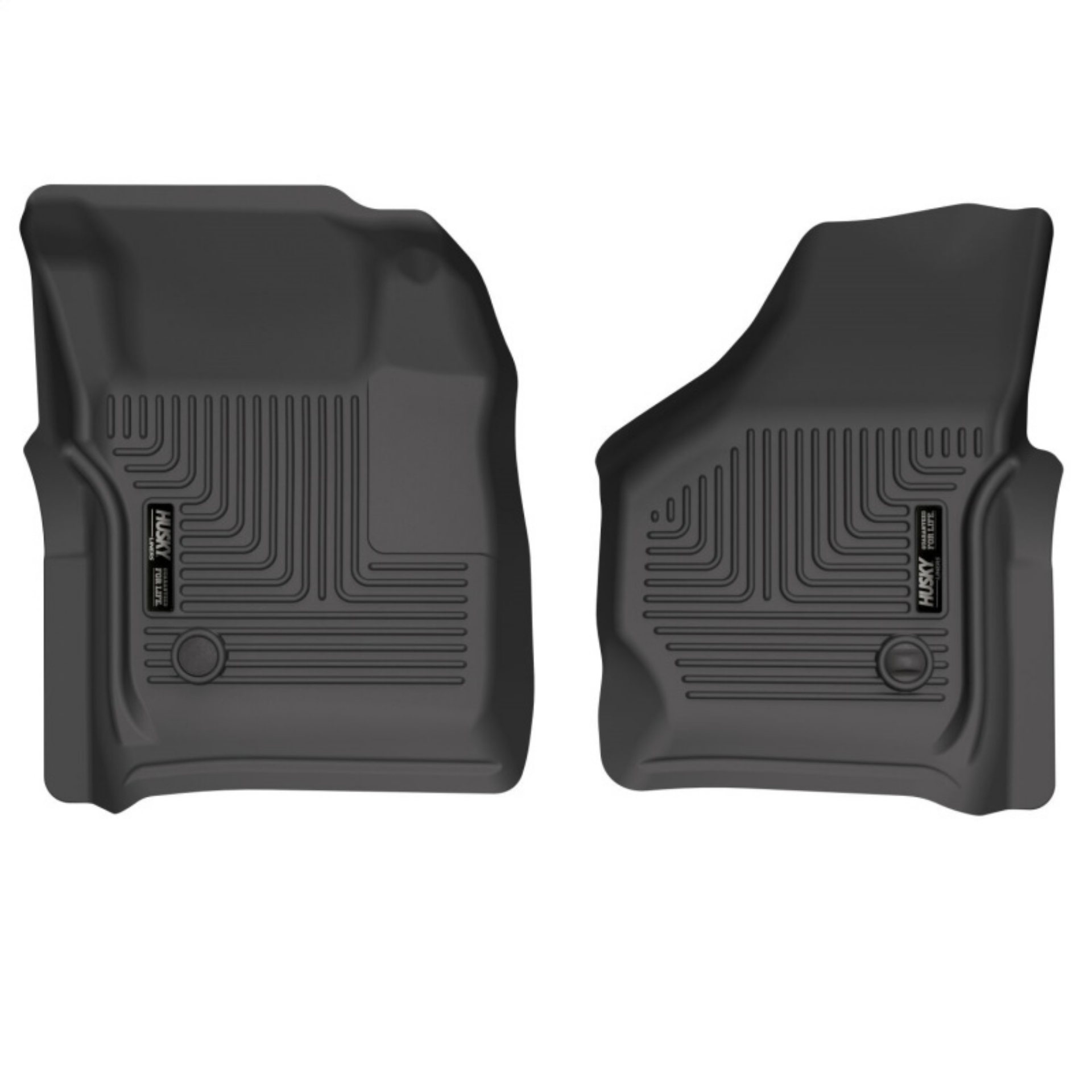 Picture of Husky Liners 99-07 Ford F-250 Super Duty Crew Cab WeatherBeater Front Floor Liners Black