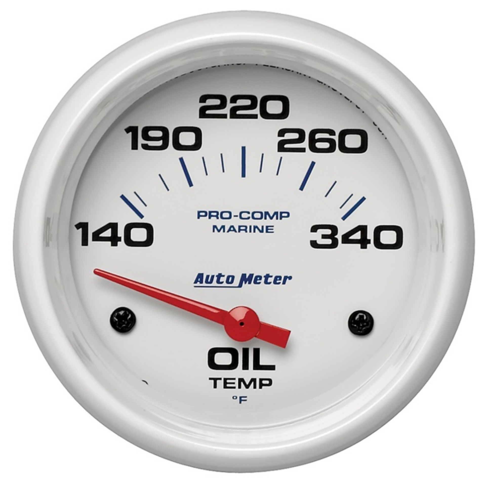 Picture of Autometer Marine White Air-Core Electric Oil Temperature Gauge 2-5-8in 140-300 Deg F