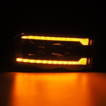 Picture of AlphaRex 02-05 Dodge Ram 1500 PRO-Series Projector Headlights Plank Style Alpha Black w-Seq Signal
