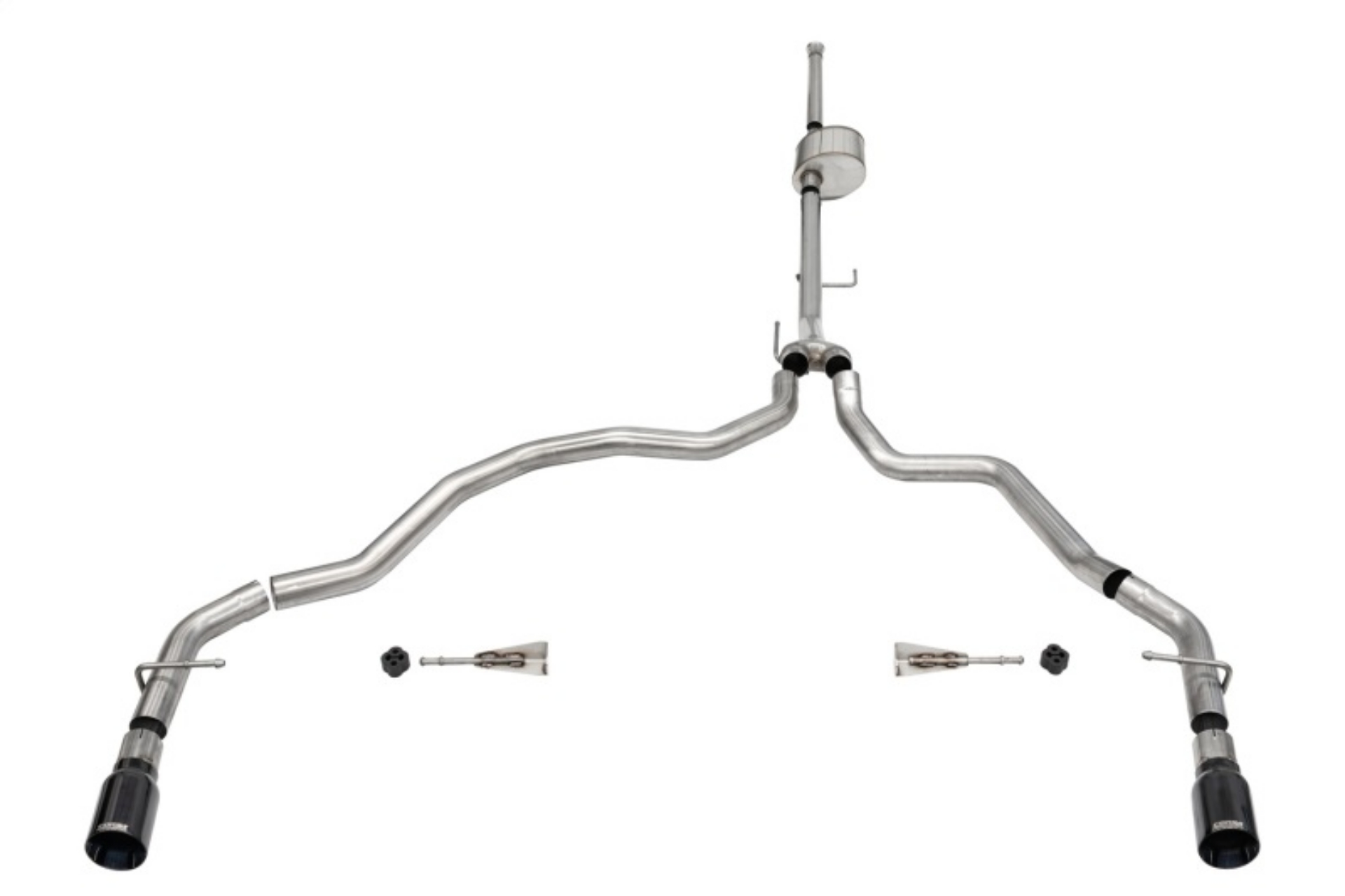 Picture of Corsa 2021-2025 Ford F-150 SuperCrew-6-5in Bed 5-0L V8 Xtreme Cat-Back Dual Rear Exit-Black PVD
