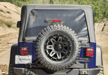 Picture of Rampage 04-06 Jeep WranglerTJ Unlimited OEM Replacement Soft Upper Doors - Black Denim