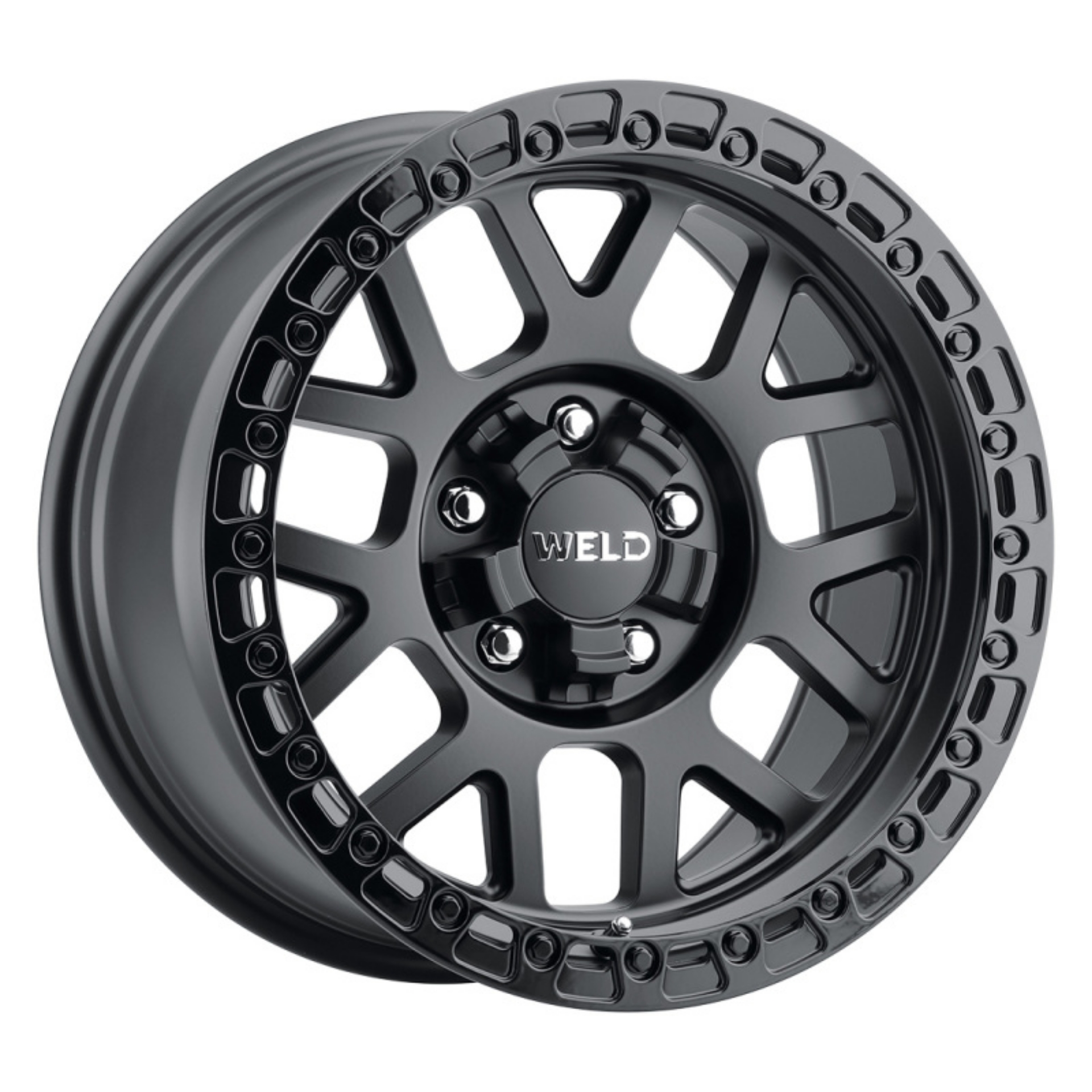Picture of Weld Off-Road W104 17X9-0 Cinch 6X135 6X139-7 ET-12 BS4-50 Satin Black Gloss Black 106-1
