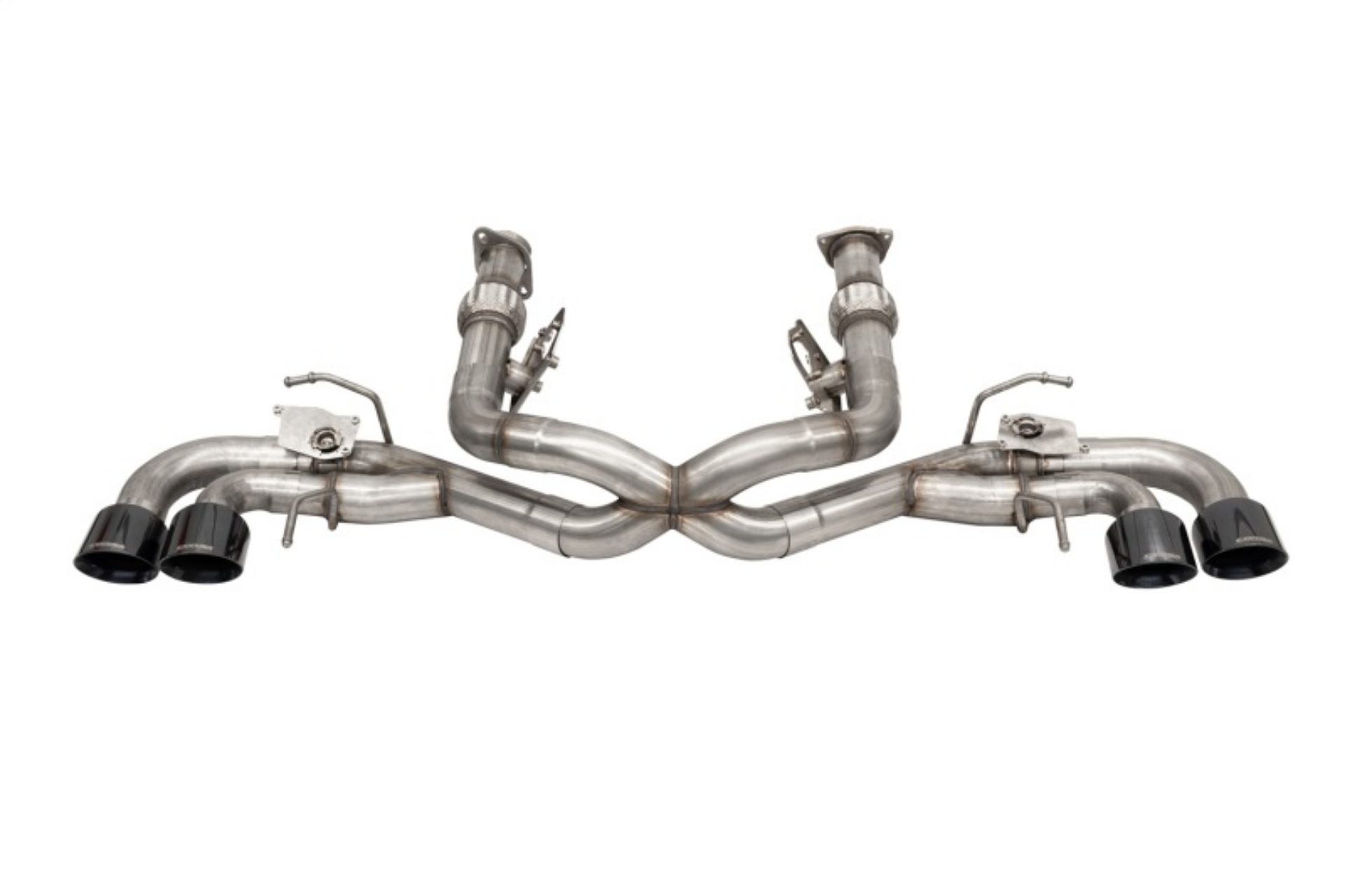 Picture of Corsa 2020-2025 Corvette C8 3in Valved Cat-Back 4-5in Blk Quad Tips - Fits Factory NPP Exhaust