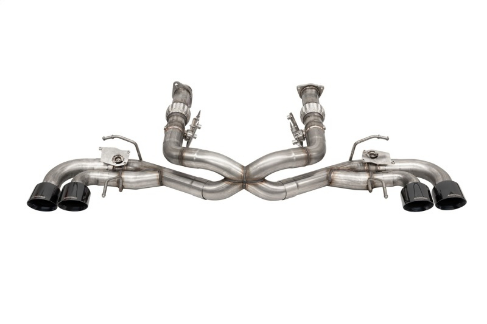 Picture of Corsa 2020-2025 Corvette C8 3in Valved Cat-Back 4-5in Blk Quad Tips - Fits Factory NPP Exhaust w-AFM