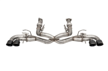 Picture of Corsa 2020-2025 Corvette C8 3in Valved Cat-Back 4-5in Blk Quad Tips - Fits Factory NPP Exhaust w-AFM