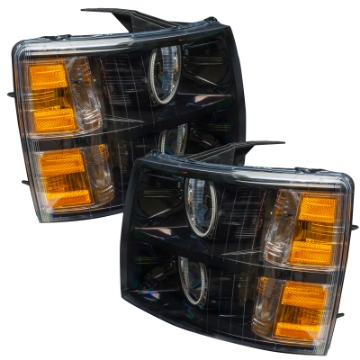 Picture of Oracle Lighting 07-13 Chevrolet Silverado Assembled Halo Headlights Round Style -Green