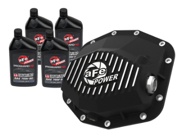Picture of aFe POWER 21-22 Ram1500 TRX Hemi V8 6-2L PRO Series Rear Diff Cover Black w-Machined Fins & Gear Oil
